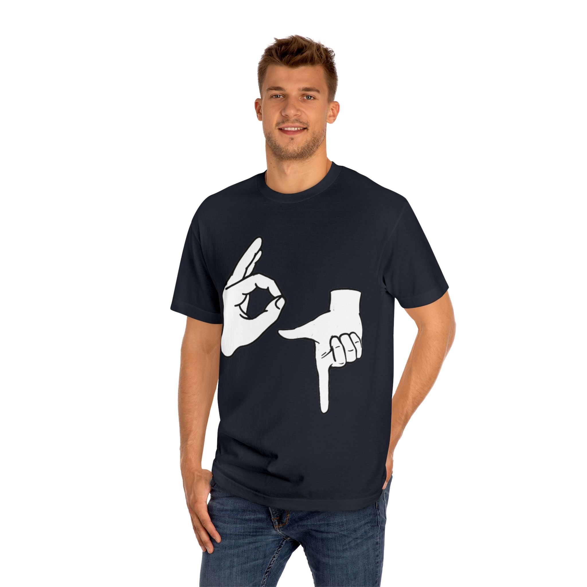 67 Adult T-Shirt — Hand Symbol